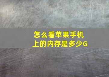 怎么看苹果手机上的内存是多少G