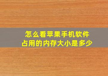 怎么看苹果手机软件占用的内存大小是多少