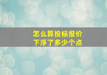 怎么算投标报价下浮了多少个点