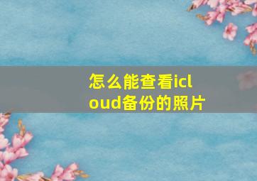 怎么能查看icloud备份的照片