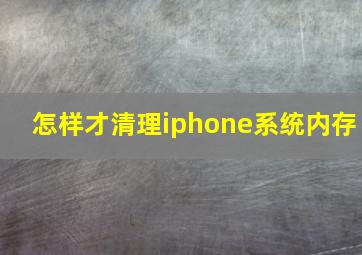 怎样才清理iphone系统内存