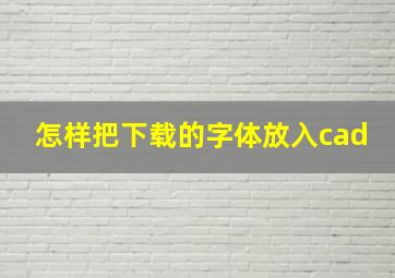 怎样把下载的字体放入cad