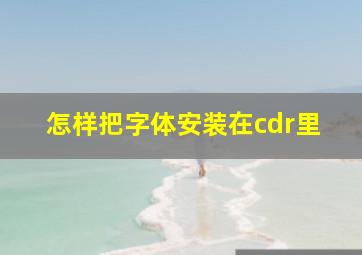 怎样把字体安装在cdr里