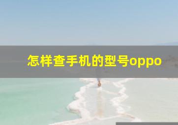 怎样查手机的型号oppo