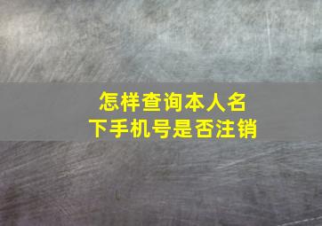 怎样查询本人名下手机号是否注销