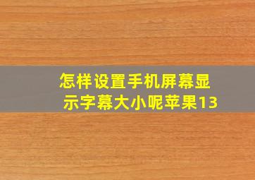 怎样设置手机屏幕显示字幕大小呢苹果13