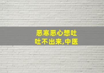 恶寒恶心想吐吐不出来,中医