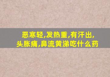 恶寒轻,发热重,有汗出,头胀痛,鼻流黄涕吃什么药