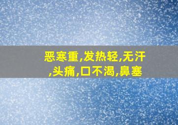 恶寒重,发热轻,无汗,头痛,口不渴,鼻塞