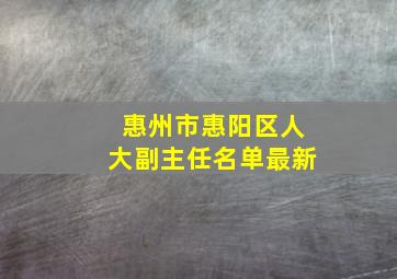 惠州市惠阳区人大副主任名单最新