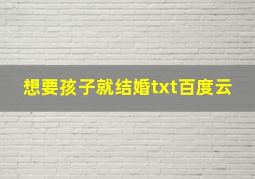 想要孩子就结婚txt百度云