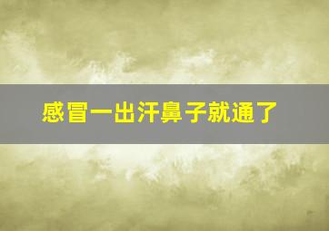 感冒一出汗鼻子就通了