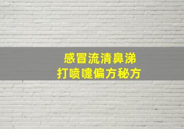 感冒流清鼻涕打喷嚏偏方秘方