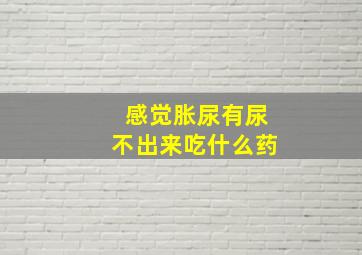 感觉胀尿有尿不出来吃什么药