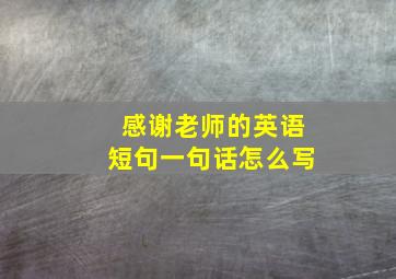 感谢老师的英语短句一句话怎么写