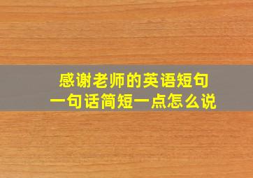 感谢老师的英语短句一句话简短一点怎么说