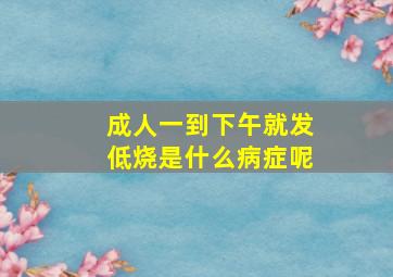 成人一到下午就发低烧是什么病症呢