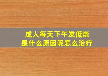 成人每天下午发低烧是什么原因呢怎么治疗