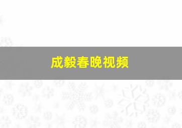 成毅春晚视频