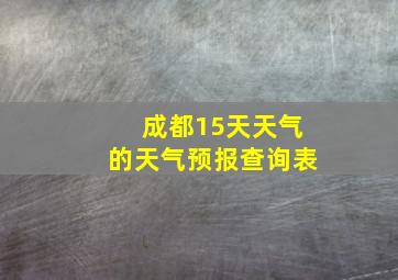 成都15天天气的天气预报查询表