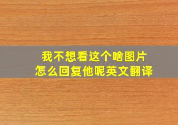 我不想看这个啥图片怎么回复他呢英文翻译