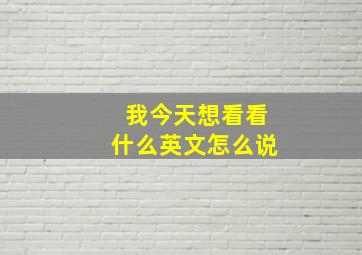 我今天想看看什么英文怎么说