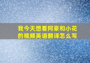 我今天想看阿豪和小花的视频英语翻译怎么写