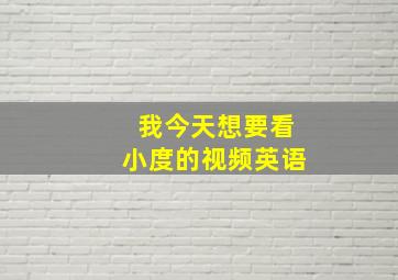 我今天想要看小度的视频英语