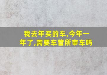 我去年买的车,今年一年了,需要车管所审车吗