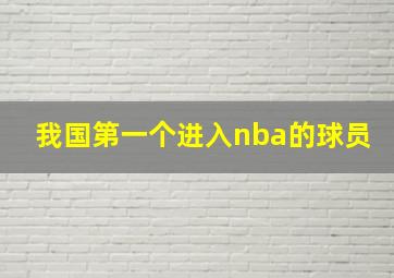 我国第一个进入nba的球员