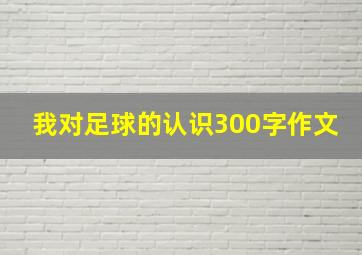 我对足球的认识300字作文