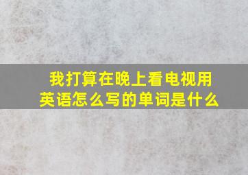 我打算在晚上看电视用英语怎么写的单词是什么