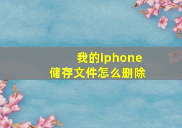 我的iphone储存文件怎么删除