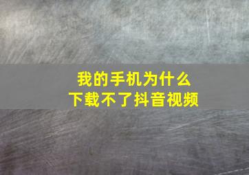 我的手机为什么下载不了抖音视频