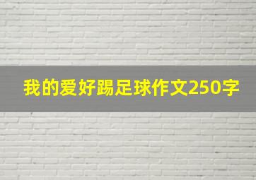 我的爱好踢足球作文250字