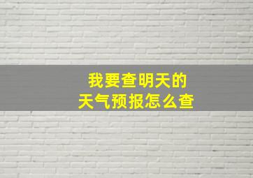 我要查明天的天气预报怎么查