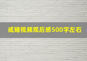 戒赌视频观后感500字左右