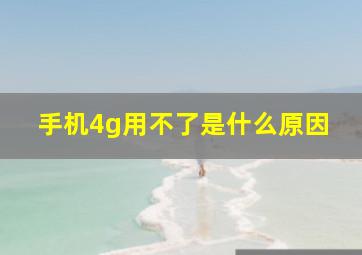 手机4g用不了是什么原因