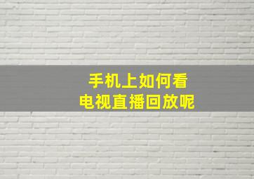 手机上如何看电视直播回放呢