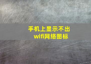 手机上显示不出wifi网络图标