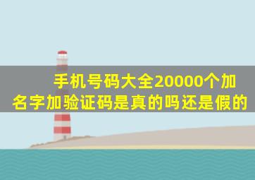 手机号码大全20000个加名字加验证码是真的吗还是假的