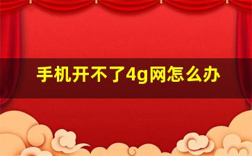 手机开不了4g网怎么办