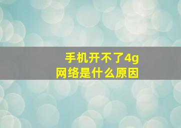 手机开不了4g网络是什么原因