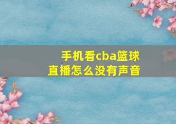 手机看cba篮球直播怎么没有声音