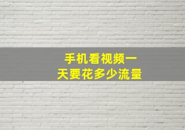 手机看视频一天要花多少流量