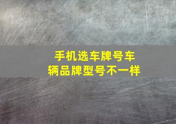 手机选车牌号车辆品牌型号不一样