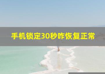 手机锁定30秒咋恢复正常