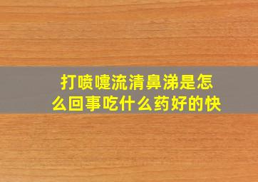 打喷嚏流清鼻涕是怎么回事吃什么药好的快