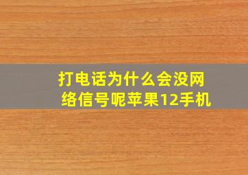 打电话为什么会没网络信号呢苹果12手机