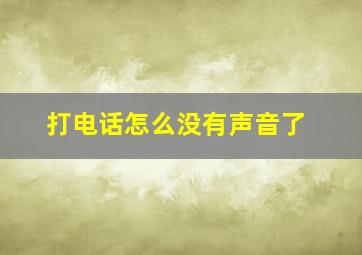 打电话怎么没有声音了